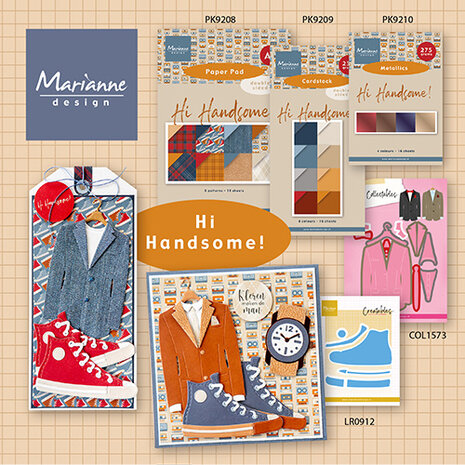 Marianne Design Hi Handsome! A5 Metallics Cardstock (PK9210) Marianne Design Hi Handsome! A5 Metallics Cardstock (PK9210)