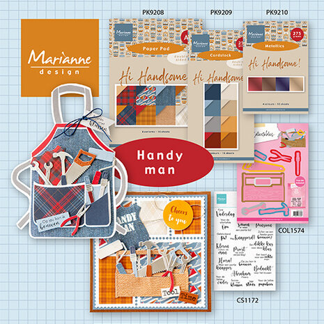 Marianne Design Hi Handsome! A4 Paper Pad (PK9208) Marianne Design Hi Handsome! A4 Paper Pad (PK9208)