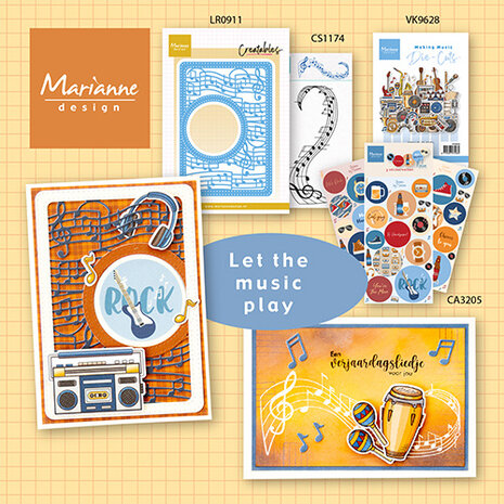 Marianne Design Die-cuts Making Music (VK9628) (DISCONTINUED) Marianne Design Die-cuts Making Music (VK9628) (DISCONTINUED)