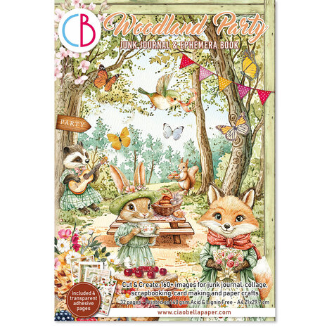 Ciao Bella Woodland Party A4 Junk Journal Ephemera Book (32pcs) (CBB011)