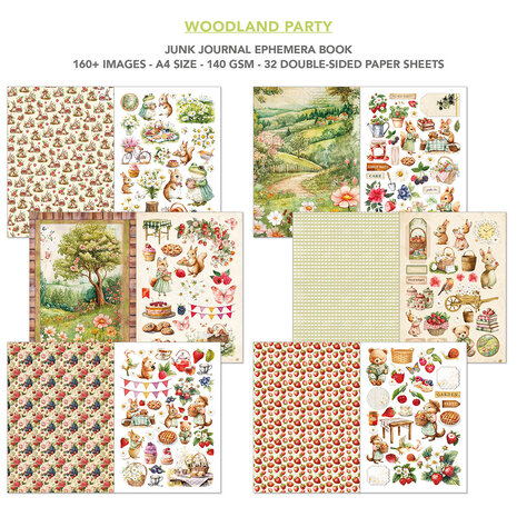 Ciao Bella Woodland Party A4 Junk Journal Ephemera Book (32pcs) (CBB011)
