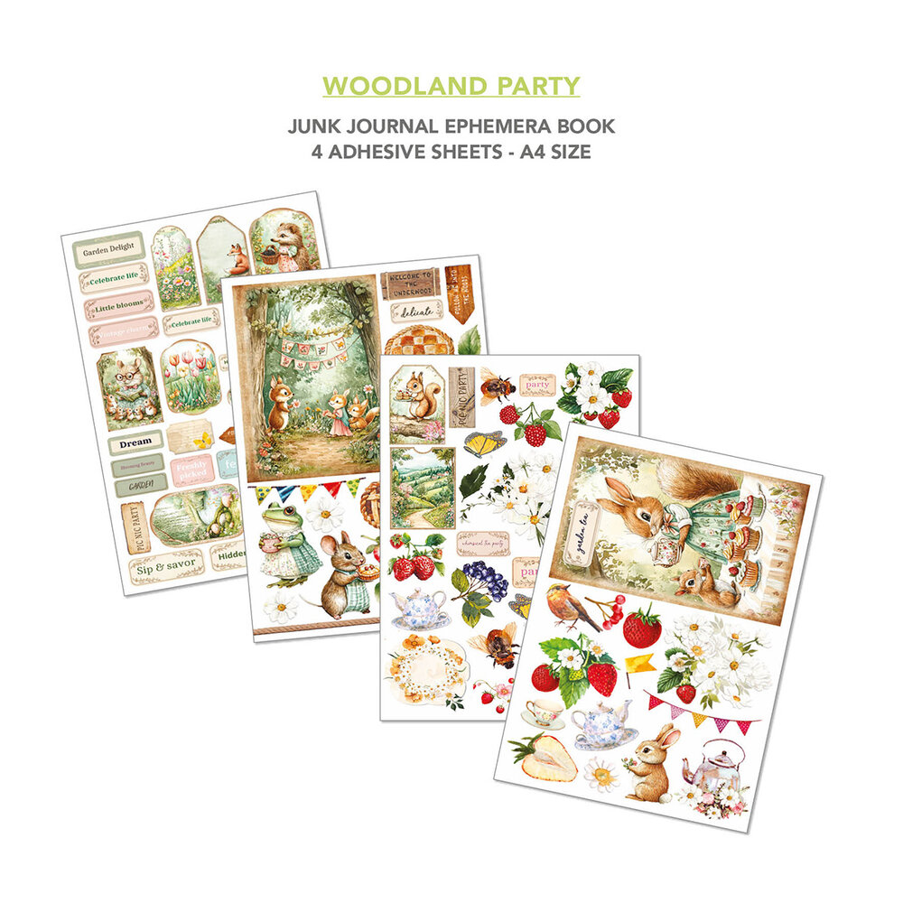 Ciao Bella Woodland Party A4 Junk Journal Ephemera Book (32pcs) (CBB011)