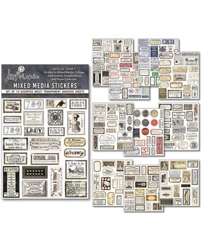 Ciao Bella Vintage Scripts Mixed Media Stickers (10pcs) (MB003)