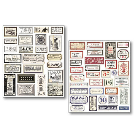 Ciao Bella Vintage Scripts Mixed Media Stickers (10pcs) (MB003) Ciao Bella Vintage Scripts Mixed Media Stickers (10pcs) (MB003)