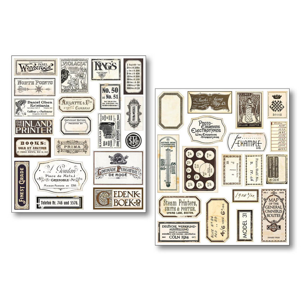 Ciao Bella Vintage Scripts Mixed Media Stickers (10pcs) (MB003) Ciao Bella Vintage Scripts Mixed Media Stickers (10pcs) (MB003)