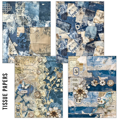 Ciao Bella Urban Blue Denim Craftmix Mixed A5 Paper Pack (8pcs) (MC002) Ciao Bella Urban Blue Denim Craftmix Mixed A5 Paper Pack (8pcs) (MC002)