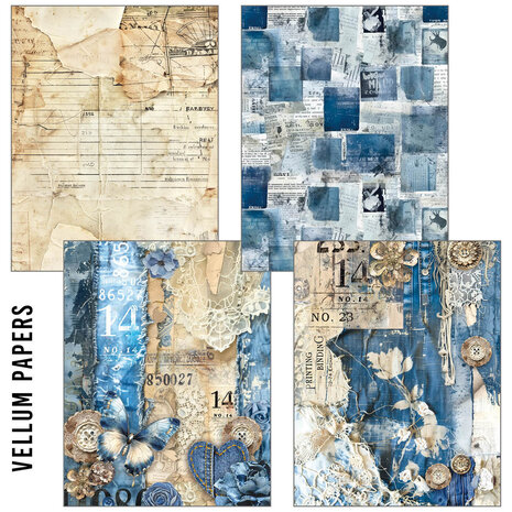 Ciao Bella Urban Blue Denim Craftmix Mixed A5 Paper Pack (8pcs) (MC002) Ciao Bella Urban Blue Denim Craftmix Mixed A5 Paper Pack (8pcs) (MC002)