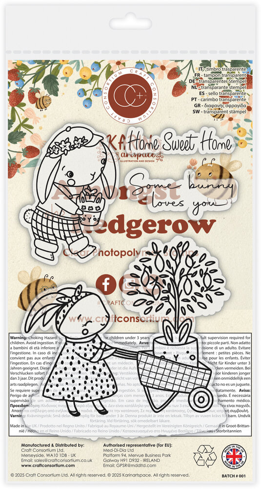 Craft Consortium Amongst the Hedgerow A6 Clear Photopolymer Stamps Bunny (CCSTMP100)