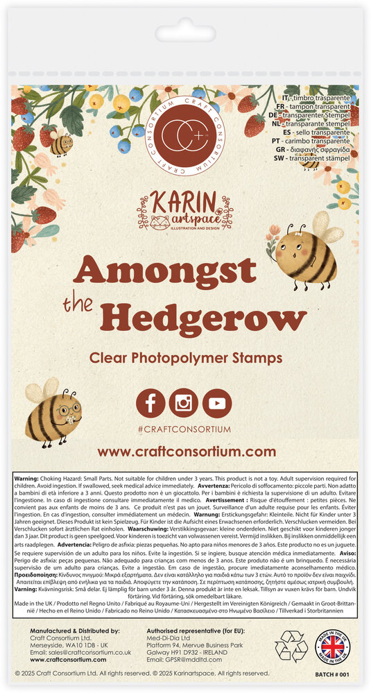 Craft Consortium Amongst the Hedgerow A6 Clear Photopolymer Stamps Bunny (CCSTMP100)