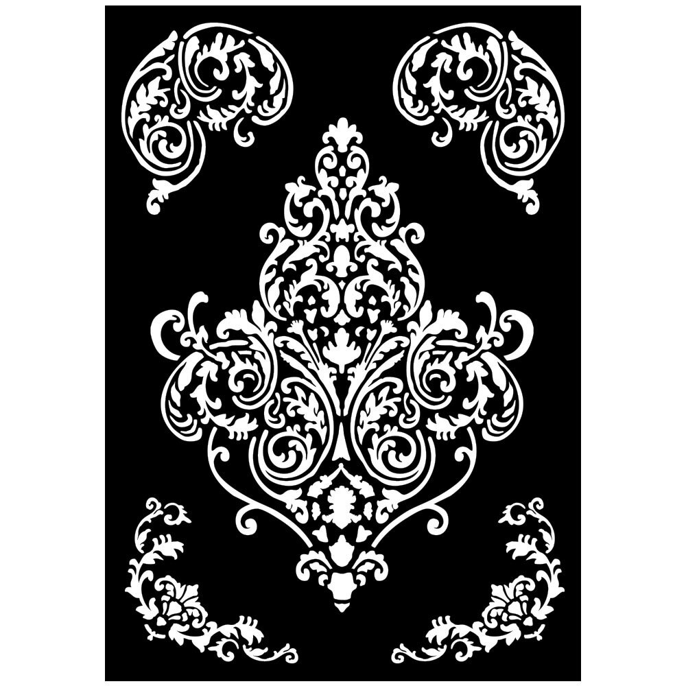 Stamperia Art Stories A3 Big Stencil Frieze and Corners (KSTDA3001)