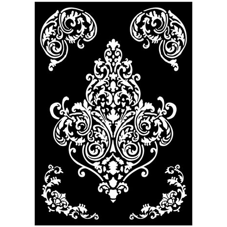 Stamperia Art Stories A3 Big Stencil Frieze and Corners (KSTDA3001)