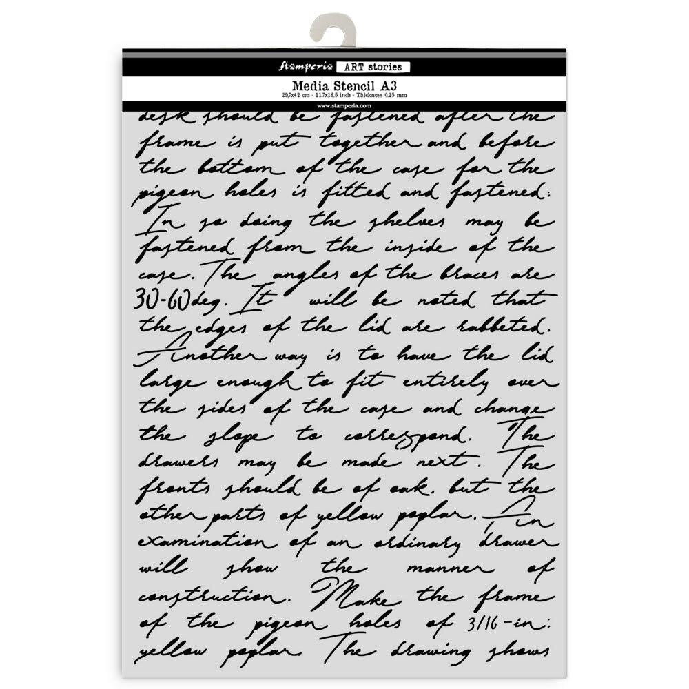 Stamperia Art Stories A3 Big Stencil Writings (KSTDA3005)