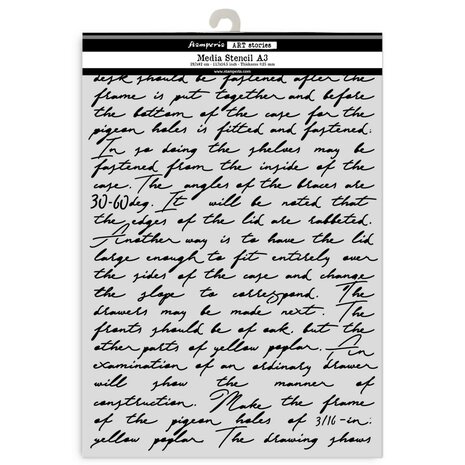 Stamperia Art Stories A3 Big Stencil Writings (KSTDA3005)