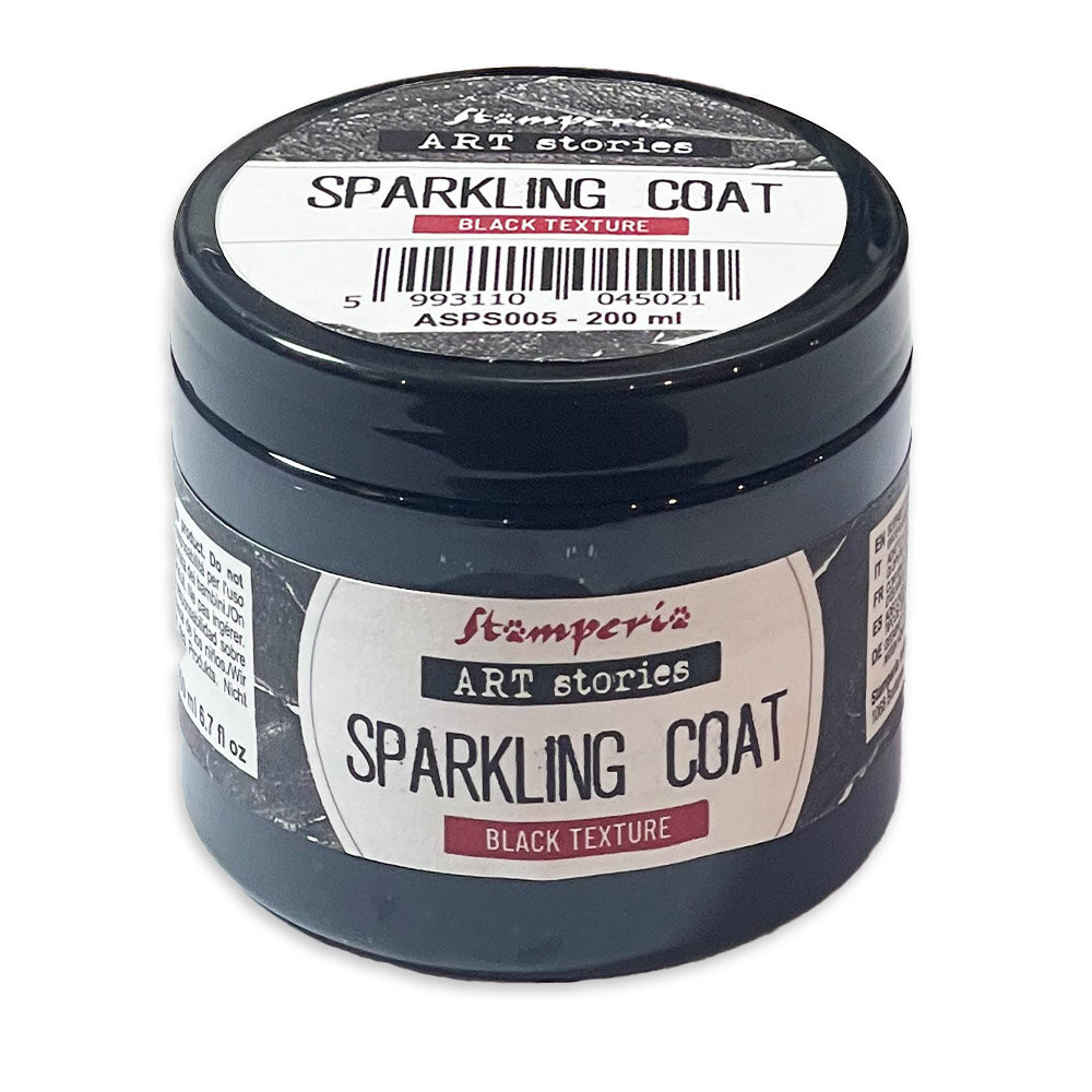 Stamperia Art Stories Texture Paste Sparkling Coat Black Texture 200ml (ASPS005) Stamperia Art Stories Texture Paste Sparkling Coat Black Texture 200ml (ASPS005)