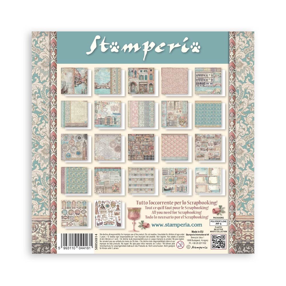 Stamperia Venice City of Art 8x8 Inch Paper Pack Maxi (Single Face) (SBBSXB14) Stamperia Venice City of Art 8x8 Inch Paper Pack Maxi (Single Face) (SBBSXB14)