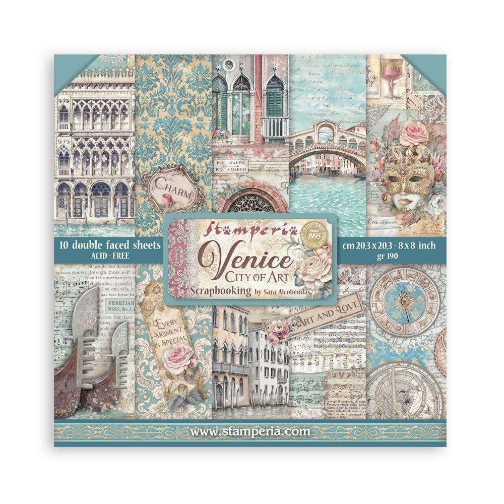 Stamperia Venice City of Art 8x8 Inch Paper Pack (SBBS128) Stamperia Venice City of Art 8x8 Inch Paper Pack (SBBS128)