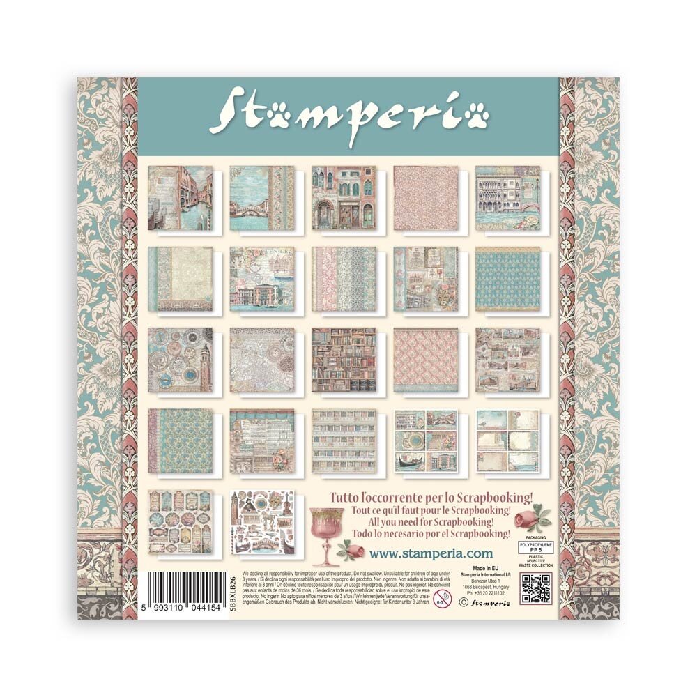 Stamperia Venice City of Art 12x12 Inch Paper Pack Maxi (Single Face) (SBBXLB26) Stamperia Venice City of Art 12x12 Inch Paper Pack Maxi (Single Face) (SBBXLB26)