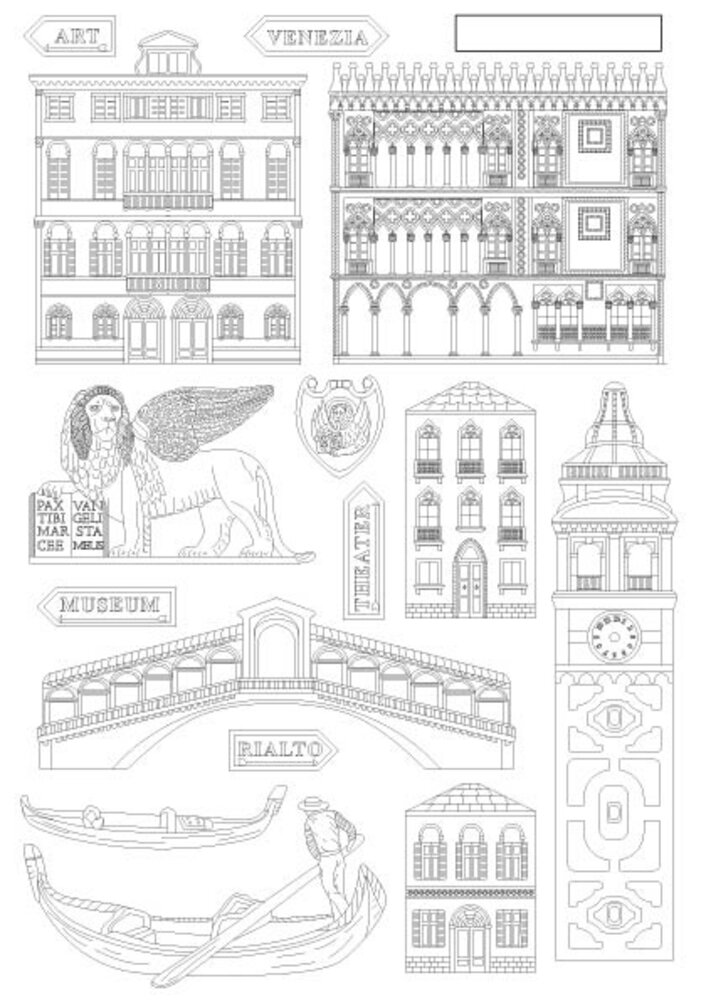 Stamperia Venice City of Art A5 Silicon Mould Monuments (KACMA581) Stamperia Venice City of Art A5 Silicon Mould Monuments (KACMA581)