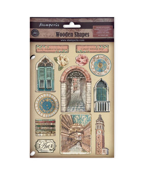 Stamperia Venice City of Art A5 Colored Wooden Shape (KLSP185) Stamperia Venice City of Art A5 Colored Wooden Shape (KLSP185)