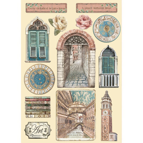 Stamperia Venice City of Art A5 Colored Wooden Shape (KLSP185) Stamperia Venice City of Art A5 Colored Wooden Shape (KLSP185)