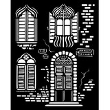 Stamperia Venice City of Art Thick Stencil 20x25cm Windows (KSTD181)