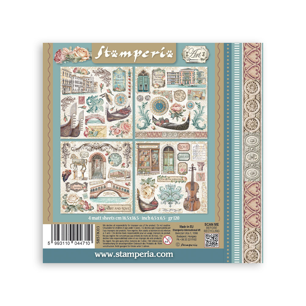 Stamperia Venice City of Art Stickers (4pcs) (SBSTK03) Stamperia Venice City of Art Stickers (4pcs) (SBSTK03)