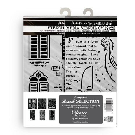 Stamperia Venice City of Art Stencil Selection (8pcs) (KSTDX03) Stamperia Venice City of Art Stencil Selection (8pcs) (KSTDX03)