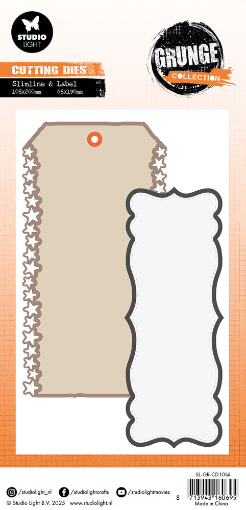 Studio Light Slimline & Label Star Grunge Cutting Die (SL-GR-CD1014) Studio Light Slimline & Label Star Grunge Cutting Die (SL-GR-CD1014)
