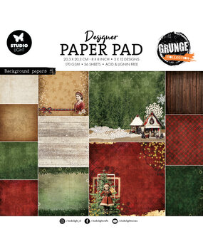 Studio Light Background Papers 8x8 Inch Grunge Designer Paper Pad (SL-GR-DPP328)