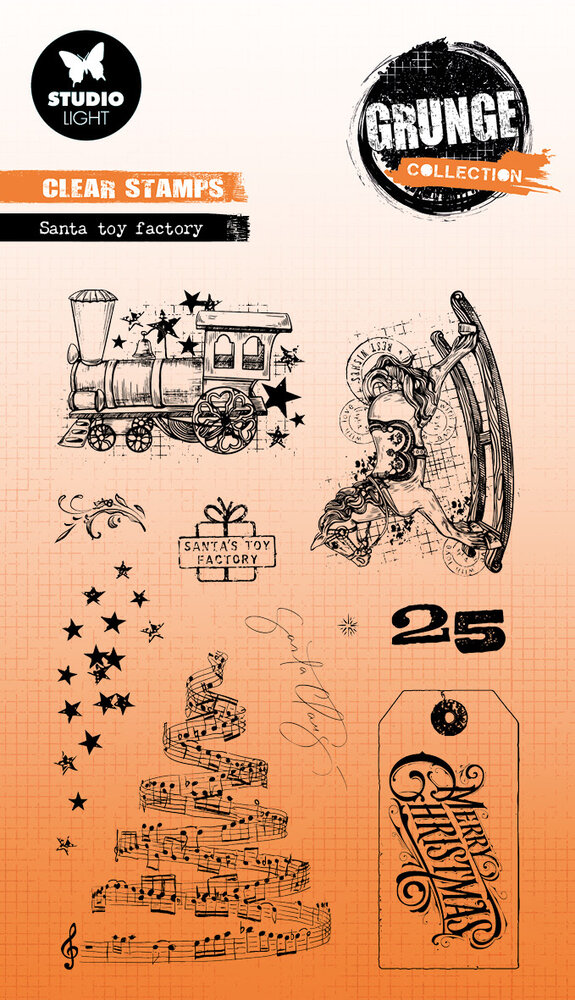 Studio Light Santa Toy Factory Grunge Clear Stamp (SL-GR-STAMP843)