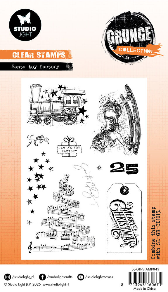 Studio Light Santa Toy Factory Grunge Clear Stamp (SL-GR-STAMP843)