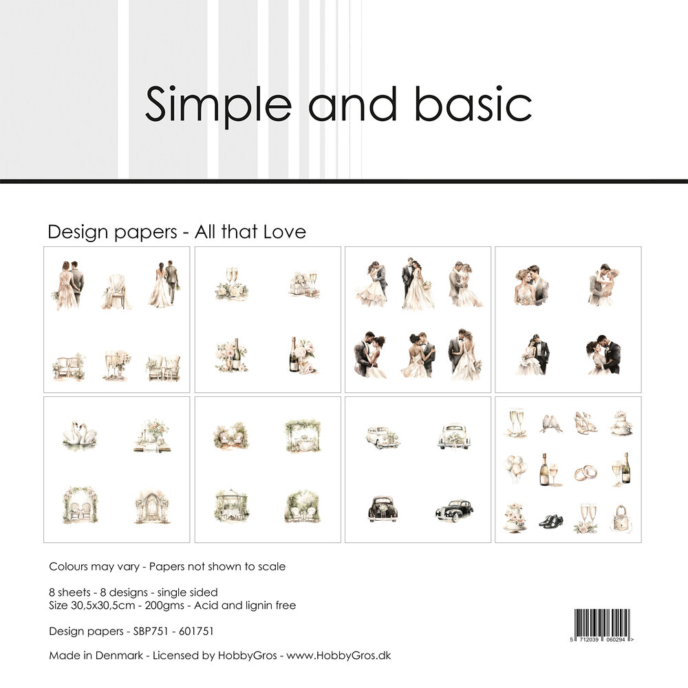 Simple and Basic All that Love 12x12 Inch Paper Pack (SBP751) Simple and Basic All that Love 12x12 Inch Paper Pack (SBP751)