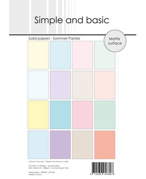Simple and Basic Summer Pastels A5 Solid Papers (SBP969)