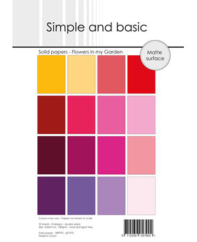 Simple and Basic Flowers in my Garden A5 Solid Papers (SBP970)