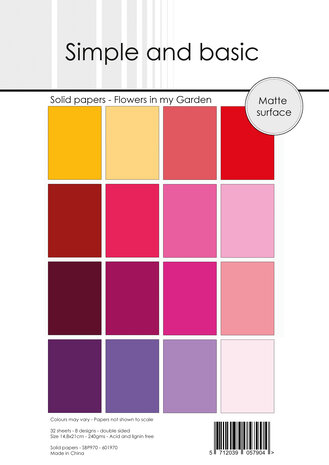 Simple and Basic Flowers in my Garden A5 Solid Papers (SBP970)