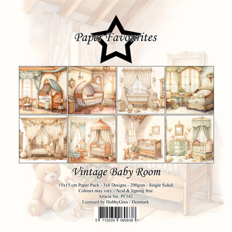 Paper Favourites Vintage Baby Room 6x6 Inch Paper Pad (PF542) Paper Favourites Vintage Baby Room 6x6 Inch Paper Pad (PF542)