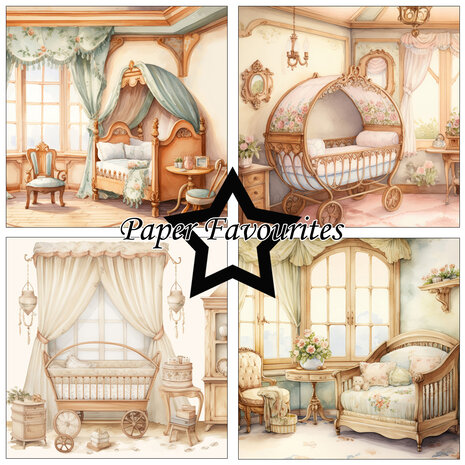 Paper Favourites Vintage Baby Room 6x6 Inch Paper Pad (PF542) Paper Favourites Vintage Baby Room 6x6 Inch Paper Pad (PF542)