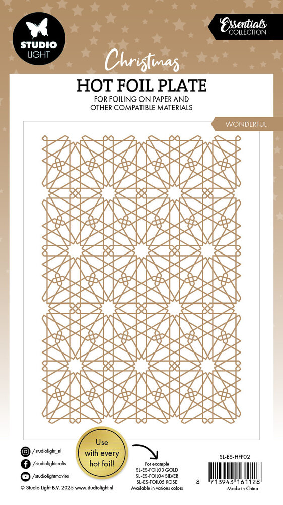 Studio Light Wonderful Christmas Hot Foil Plate (SL-ES-HFP02)