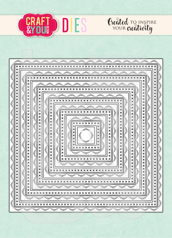 Craft & You Design Square Decorative Stiches Dies (CW355)