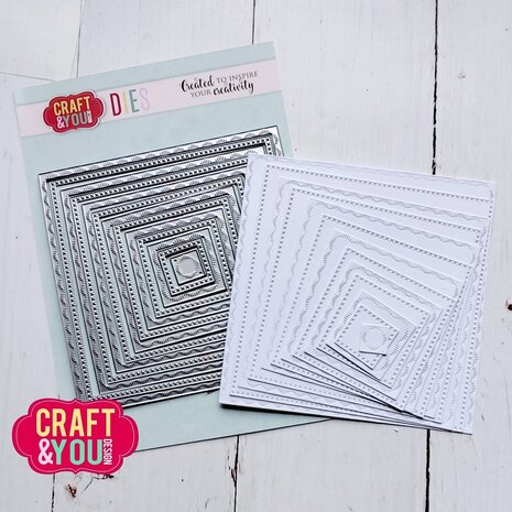 Craft & You Design Square Decorative Stiches Dies (CW355)