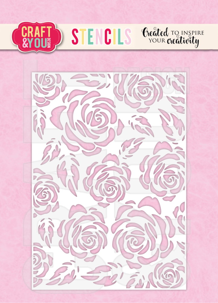 Craft & You Design Big Roses A6 Stencil (SC010) Craft & You Design Big Roses A6 Stencil (SC010)