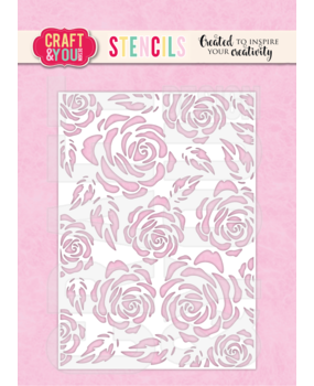 Craft & You Design Big Roses A6 Stencil (SC010)