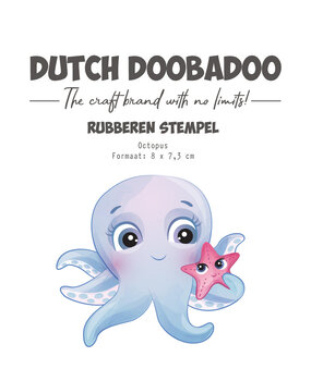 Dutch Doobadoo Sea World Rubber Stamp A7 Octopus (497.004.035)