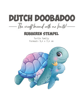 Dutch Doobadoo Sea World Rubber Stamp A7 Turtle Family (497.004.036)