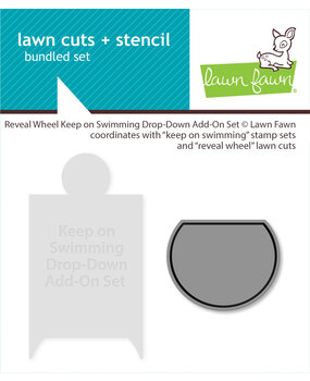 Lawn Fawn Reveal Wheel Keep on Swimming Drop-Down Add-On Set Lawn Cuts + Stencil (LF3787)
