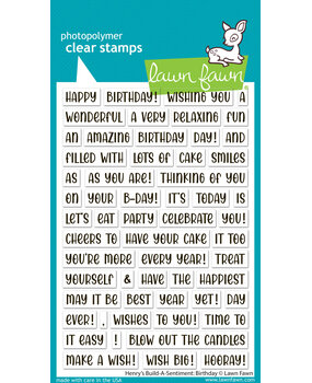 Lawn Fawn Henry's Build-A-Sentiment Birthday Clear Stamps (LF3776)