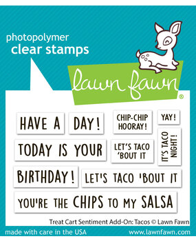 Lawn Fawn Treat Cart Sentiment Add-On Tacos Clear Stamps (LF3780)