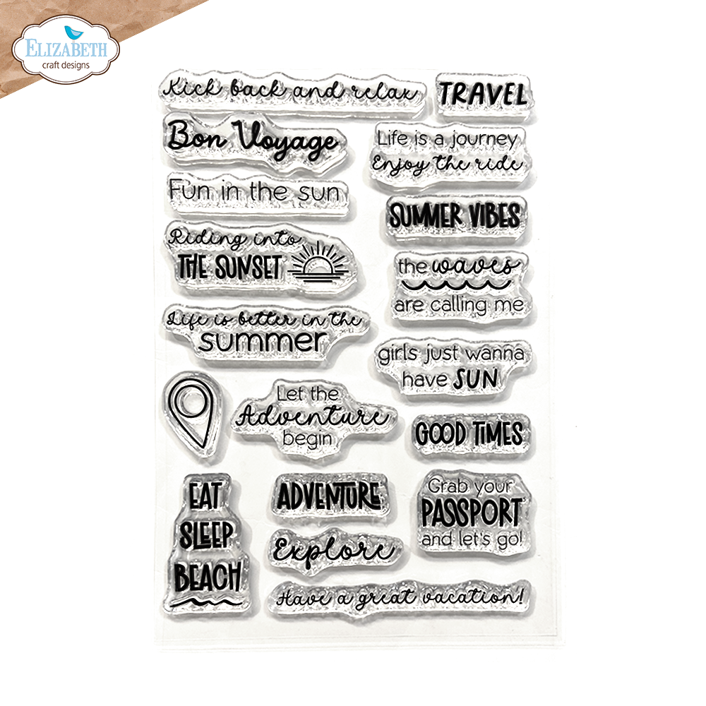Elizabeth Craft Designs Good Times Stamps Summer Travel Sentiments (CS411)