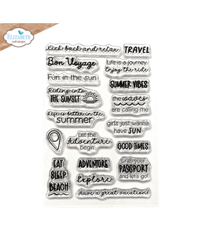 Elizabeth Craft Designs Good Times Stamps Summer Travel Sentiments (CS411)