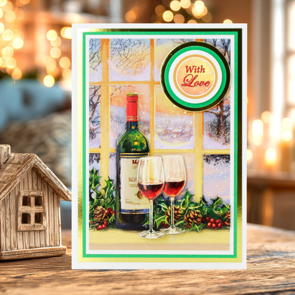 Katy Sue Designs Holly & Wine 3D Die-Cut Decoupage (3pcs) (11-DCD615)